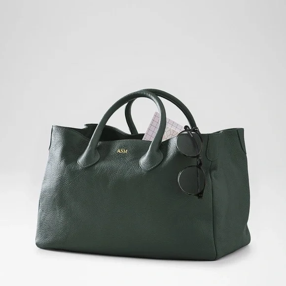 Mark & Graham The Elisabetta Slouch Handbag - Green Leather - Picture 1 of 10